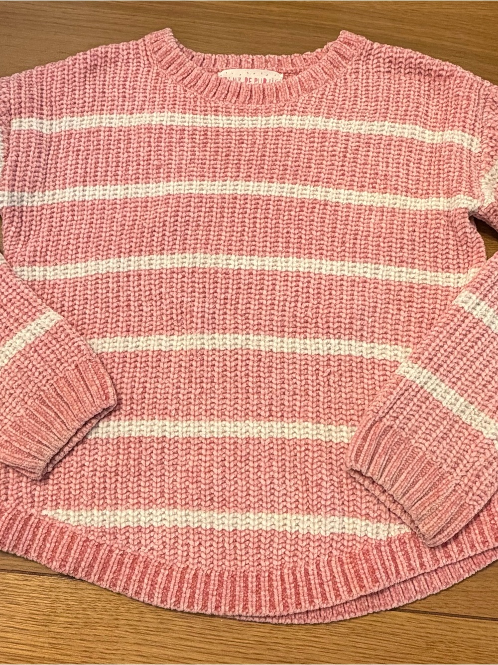 3 for $18 Pink and White Striped Girls Sweater